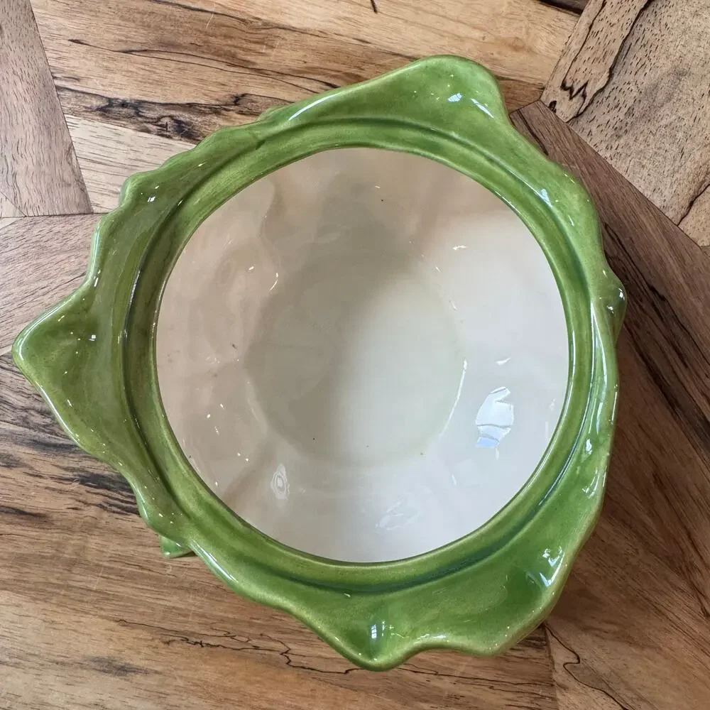 Vintage Holland Mold Green Cabbage Lettuce Tureen Lidded Serving Bowl 1970s